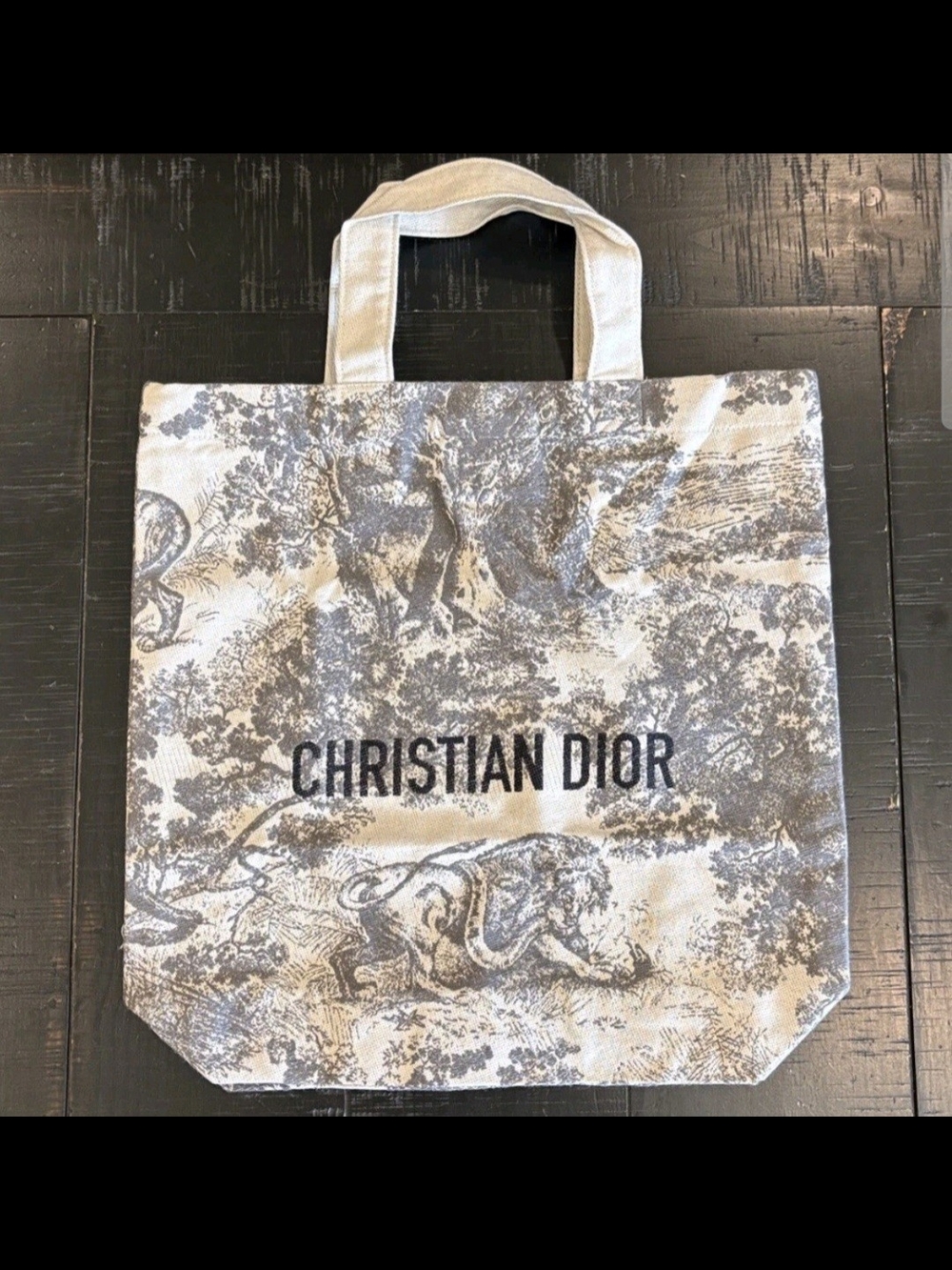 Dior Beige and Gray Toile Christian Dior Tote